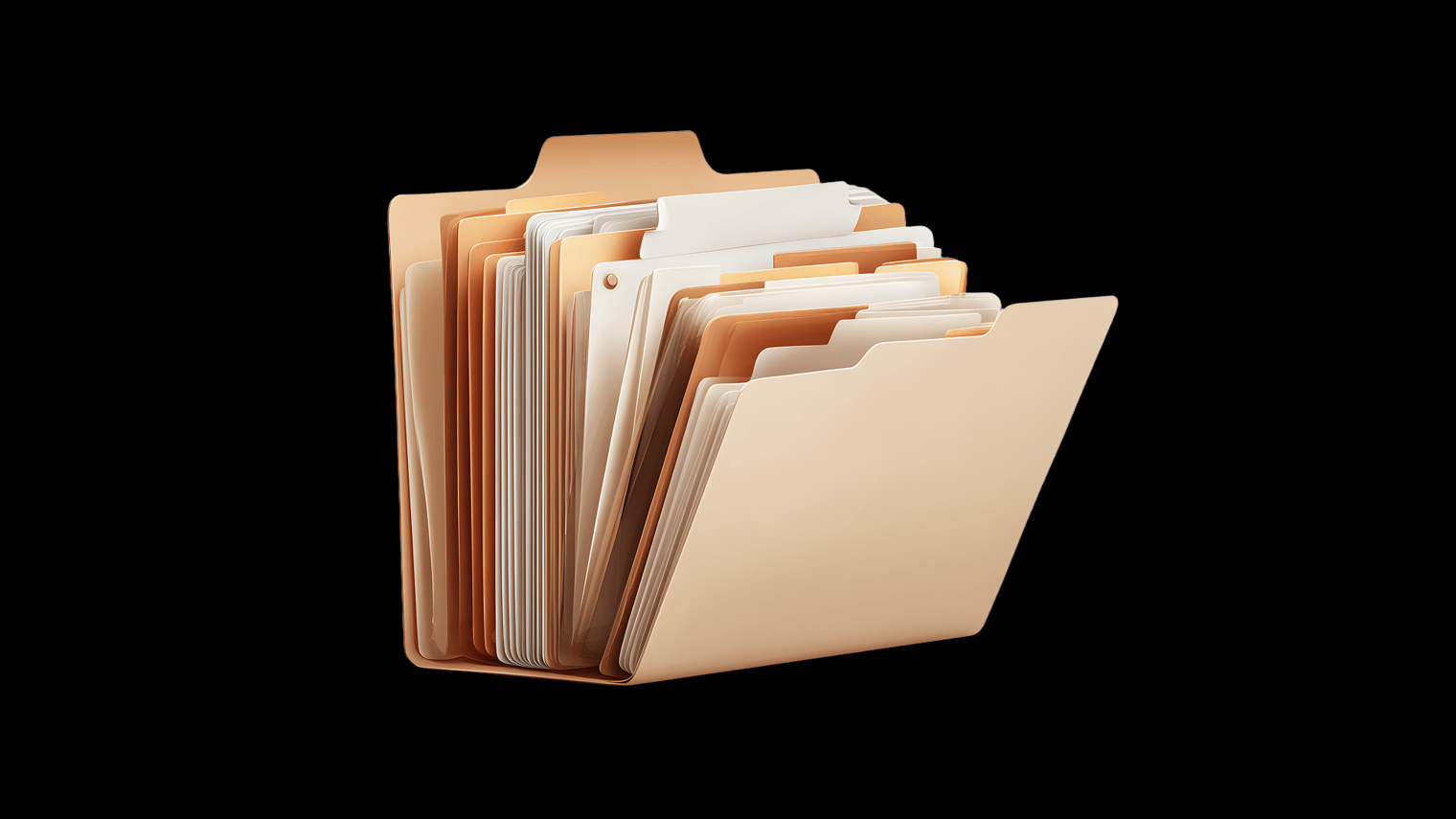 Conjunto de pastas de arquivo abertas, representando organização de documentos e registros. A imagem ilustra o conceito de gestão e formalização de informações, em sintonia com o tema do artigo sobre SLA em TI.