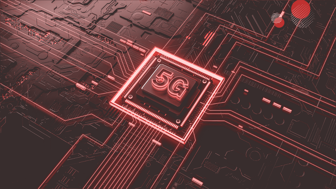 A imagem ilustra um circuito eletrônico com um chip destacado pelo símbolo 